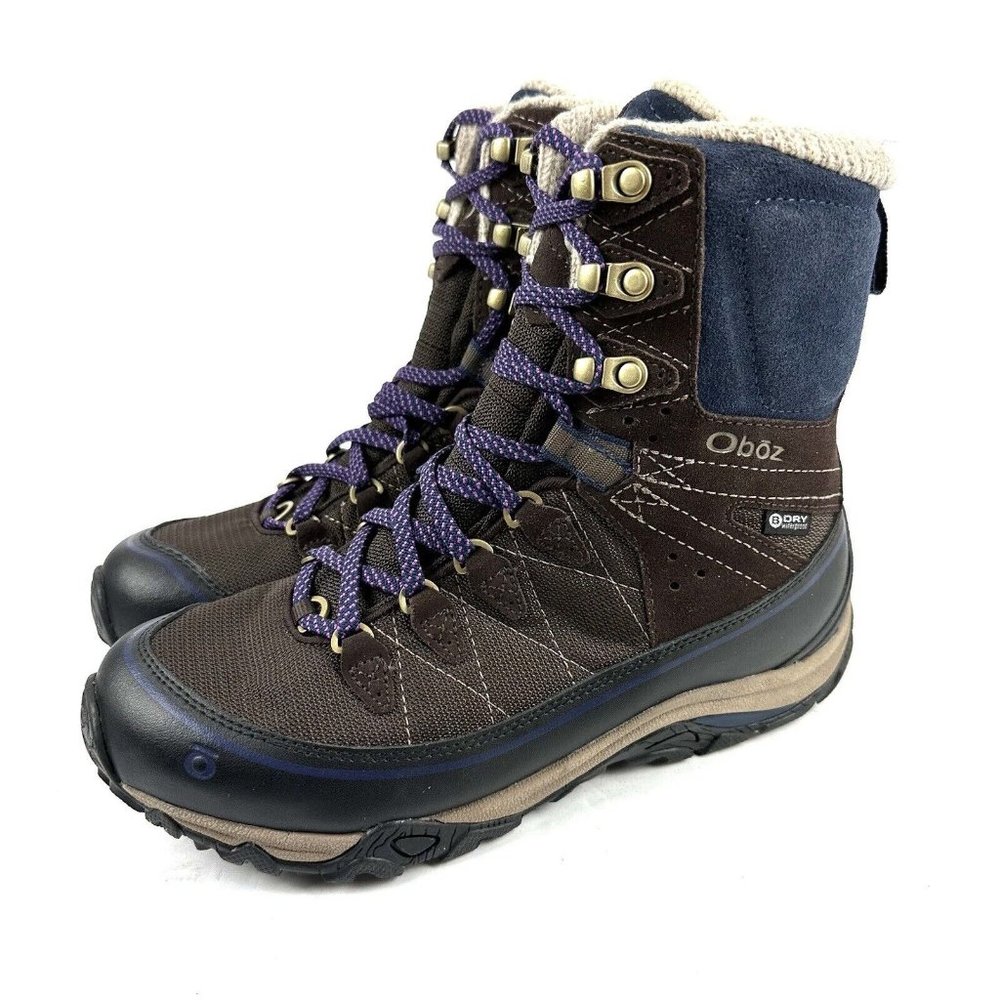 Oboz Juniper Hiking Boot 8 Womens Lace Up Waterproof Brown Purple NO INSOLES New
